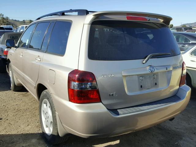 JTEDP21A660091912 - 2006 TOYOTA HIGHLANDER BEIGE photo 3