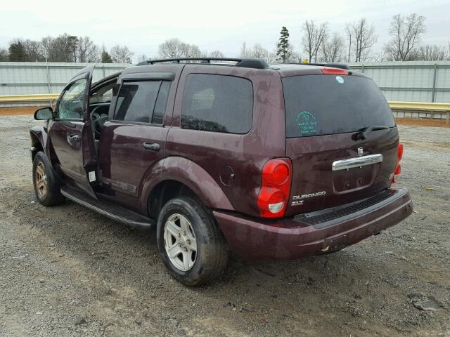 1D4HB48D35F545659 - 2005 DODGE DURANGO SL BURGUNDY photo 3