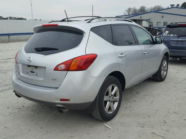 JN8AZ18U59W105851 - 2009 NISSAN MURANO S SILVER photo 4