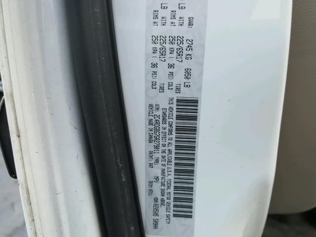 2C4RDGBG7GR279011 - 2016 DODGE GRAND CARA WHITE photo 10