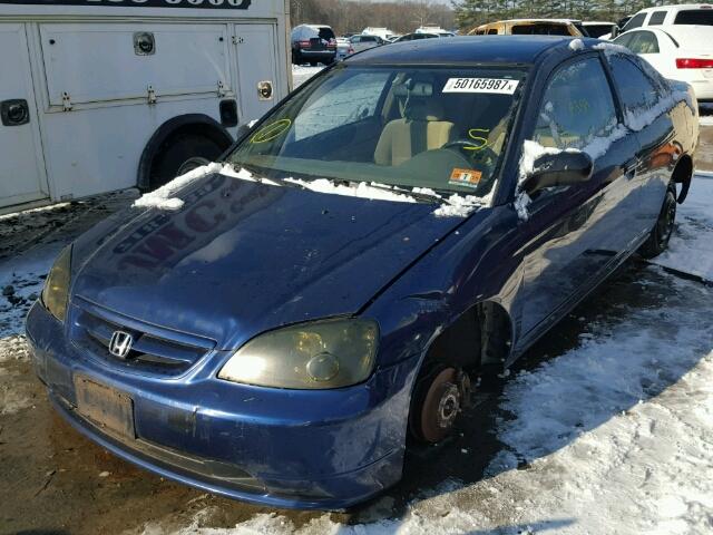 1HGEM22583L047182 - 2003 HONDA CIVIC LX BLUE photo 2