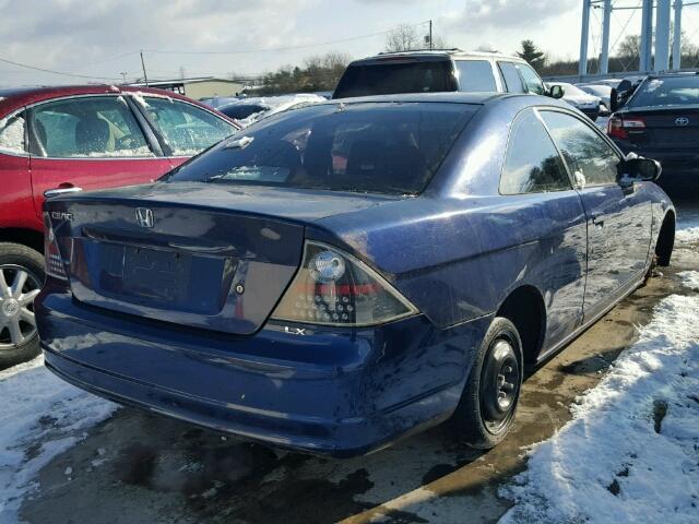 1HGEM22583L047182 - 2003 HONDA CIVIC LX BLUE photo 4