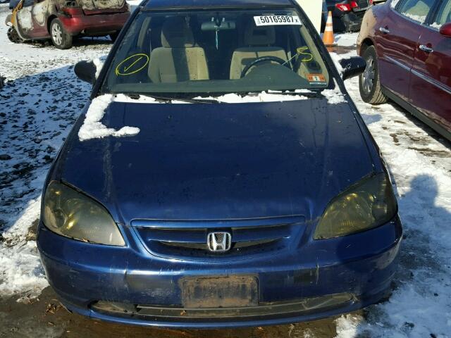 1HGEM22583L047182 - 2003 HONDA CIVIC LX BLUE photo 9