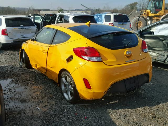 KMHTC6AD4CU078668 - 2012 HYUNDAI VELOSTER B YELLOW photo 3