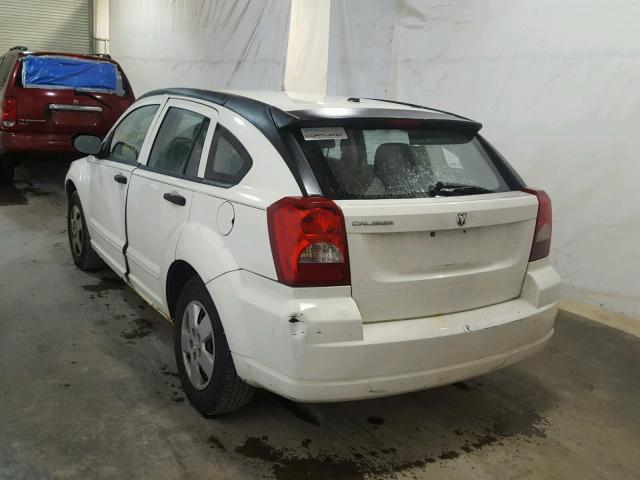 1B3HB28B77D280325 - 2007 DODGE CALIBER WHITE photo 3