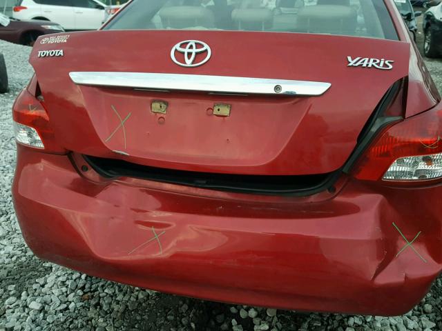 JTDBT923481284735 - 2008 TOYOTA YARIS RED photo 9