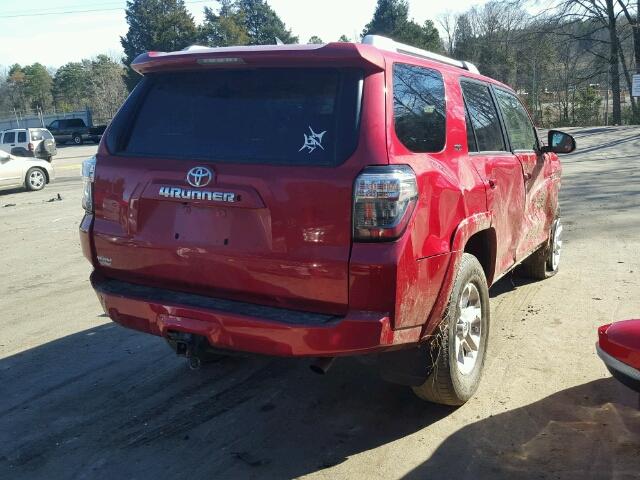 JTEBU5JRXE5184134 - 2014 TOYOTA 4RUNNER SR RED photo 4