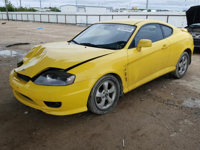 KMHHM65D66U189028 - 2006 HYUNDAI TIBURON GS YELLOW photo 2