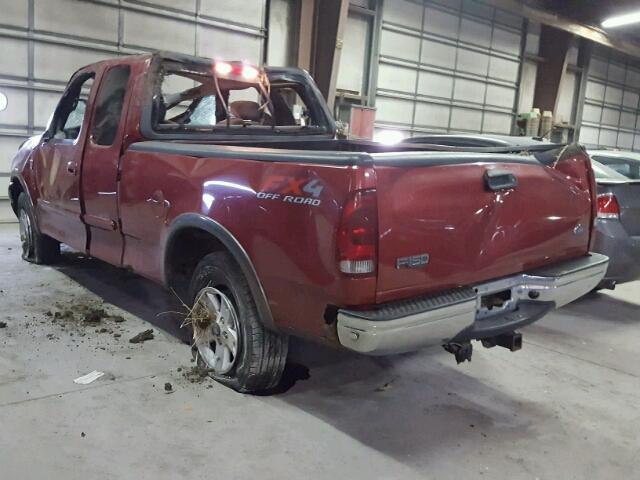 2FTRX18L62CA39386 - 2002 FORD F150 BURGUNDY photo 3