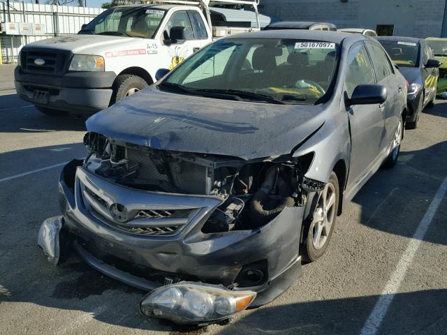 2T1BU4EE6BC621938 - 2011 TOYOTA COROLLA BA CHARCOAL photo 2