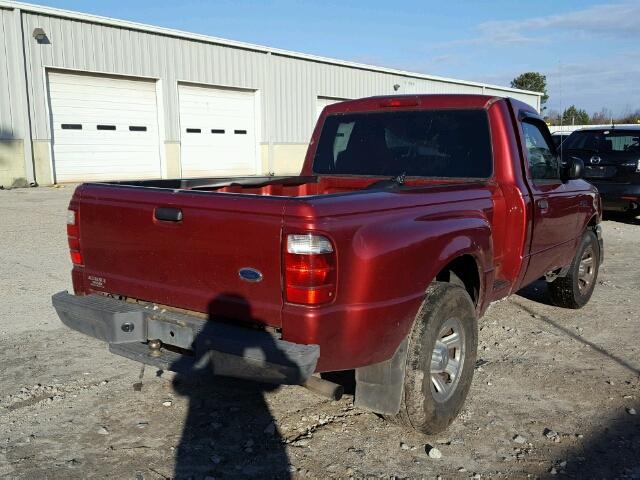 1FTYR10D54PA86274 - 2004 FORD RANGER RED photo 4