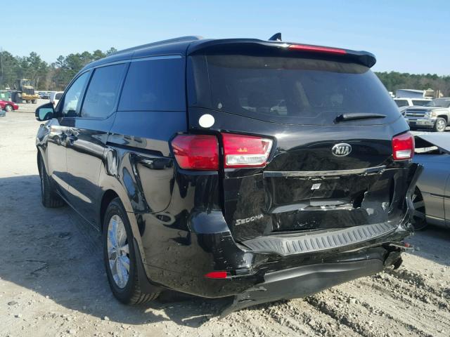 KNDMC5C16F6045105 - 2015 KIA SEDONA EX BLACK photo 3