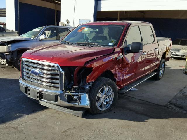 1FTEW1CF6HKC71753 - 2017 FORD F150 SUPER RED photo 2