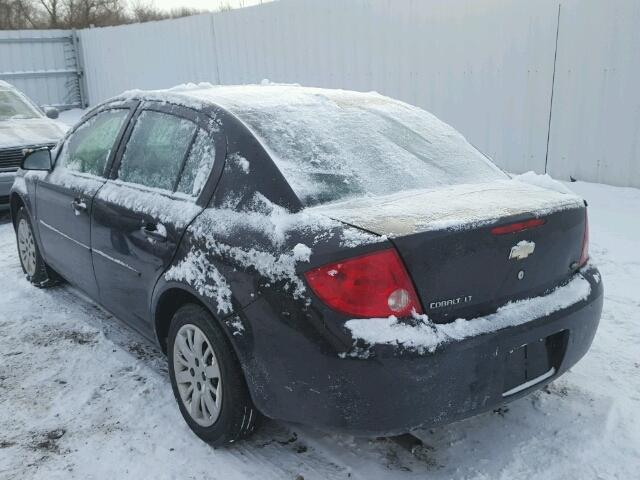 1G1AT58H897191554 - 2009 CHEVROLET COBALT LT BLACK photo 3