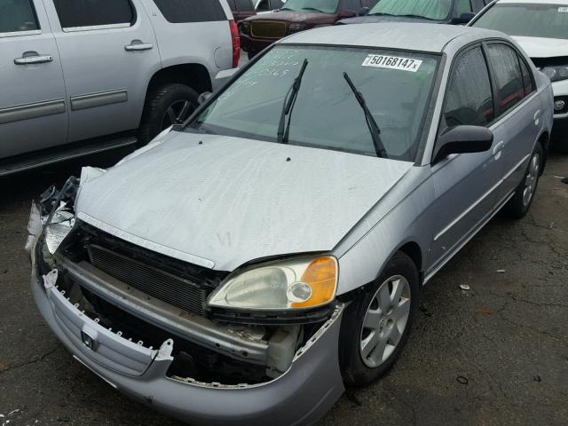 2HGES15583H570369 - 2003 HONDA CIVIC LX GRAY photo 2