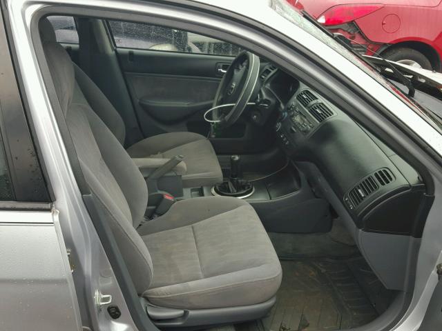 2HGES15583H570369 - 2003 HONDA CIVIC LX GRAY photo 5