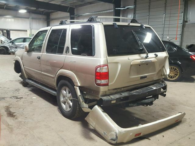 JN8DR09Y61W584438 - 2001 NISSAN PATHFINDER GOLD photo 3