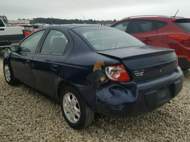 1B3ES56C14D610374 - 2004 DODGE NEON SXT BLUE photo 3