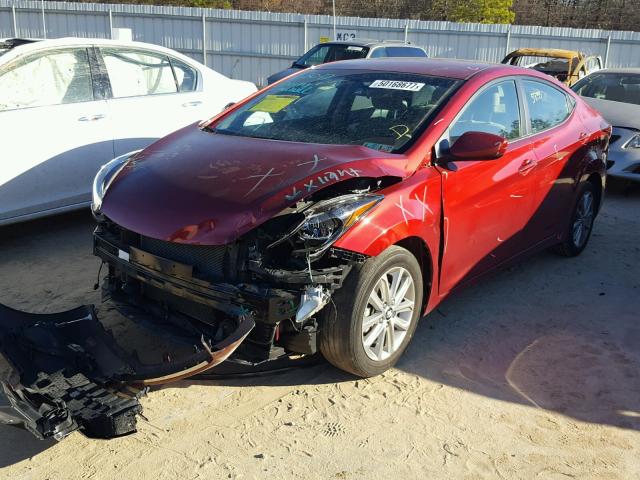 5NPDH4AE0GH654280 - 2016 HYUNDAI ELANTRA SE RED photo 2