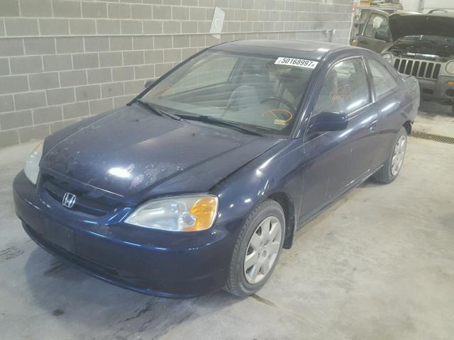 1HGEM22981L086211 - 2001 HONDA CIVIC SI BLUE photo 2