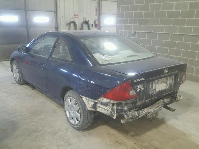 1HGEM22981L086211 - 2001 HONDA CIVIC SI BLUE photo 3