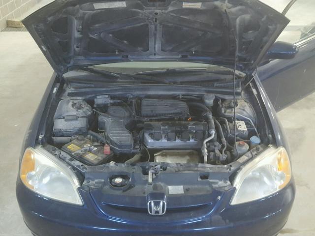 1HGEM22981L086211 - 2001 HONDA CIVIC SI BLUE photo 7