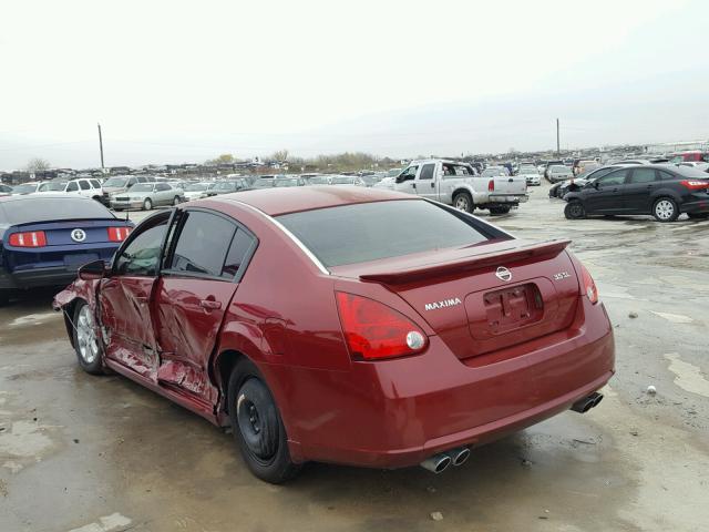 1N4BA41E17C821937 - 2007 NISSAN MAXIMA SE RED photo 3