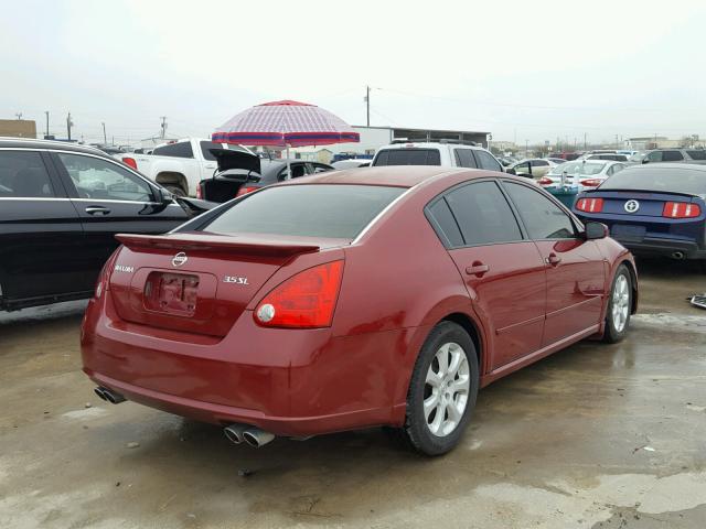 1N4BA41E17C821937 - 2007 NISSAN MAXIMA SE RED photo 4