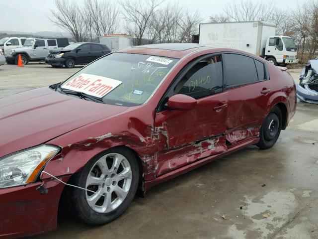 1N4BA41E17C821937 - 2007 NISSAN MAXIMA SE RED photo 9