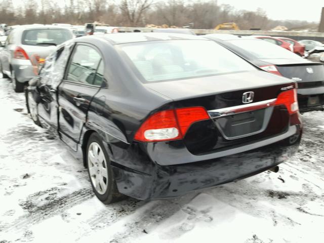 2HGFA1F56AH537227 - 2010 HONDA CIVIC LX BLACK photo 3