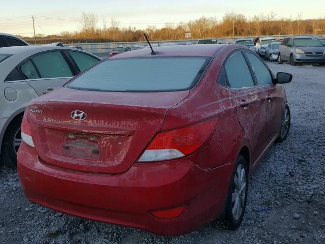 KMHCU4AE7EU618513 - 2014 HYUNDAI ACCENT GLS RED photo 4