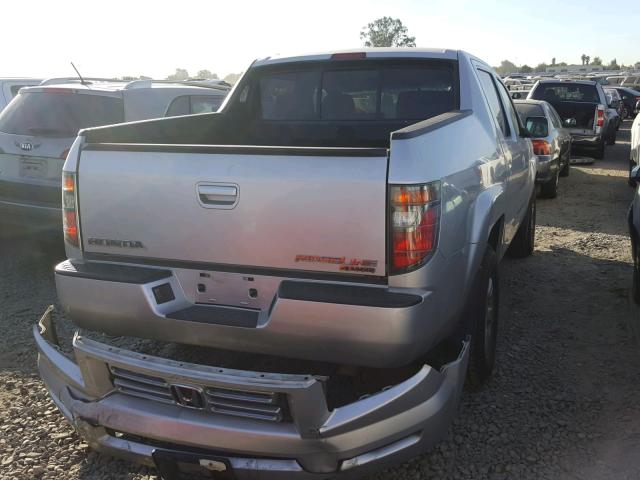 2HJYK16407H552046 - 2007 HONDA RIDGELINE SILVER photo 4