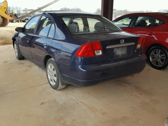 2HGES26793H529206 - 2003 HONDA CIVIC EX BLUE photo 3