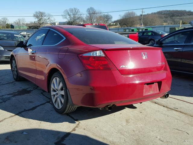 1HGCS22889A010368 - 2009 HONDA ACCORD EXL RED photo 3