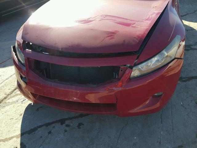 1HGCS22889A010368 - 2009 HONDA ACCORD EXL RED photo 9