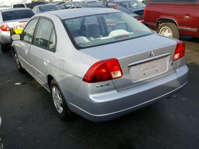 2HGES16502H576793 - 2002 HONDA CIVIC LX SILVER photo 3