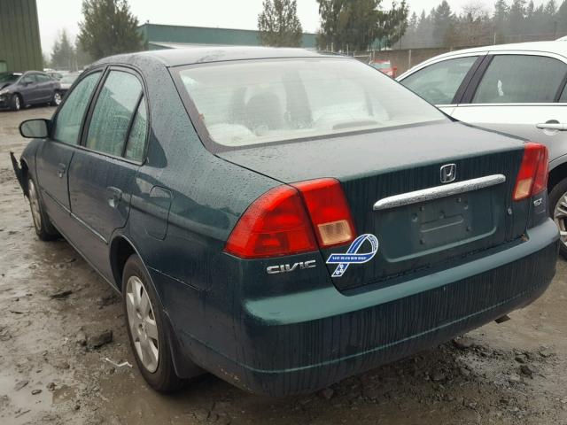 1HGES26741L022150 - 2001 HONDA CIVIC EX GREEN photo 3