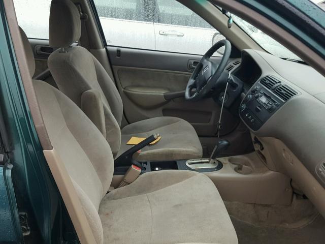 1HGES26741L022150 - 2001 HONDA CIVIC EX 绿色 照片 5