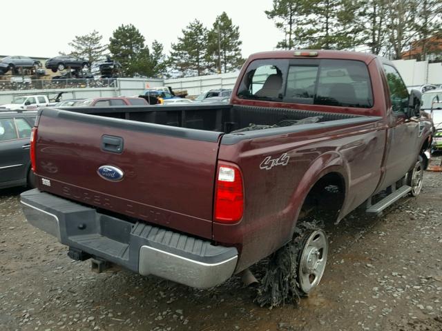 1FTWF31599EA96103 - 2009 FORD F350 SUPER BURGUNDY photo 4