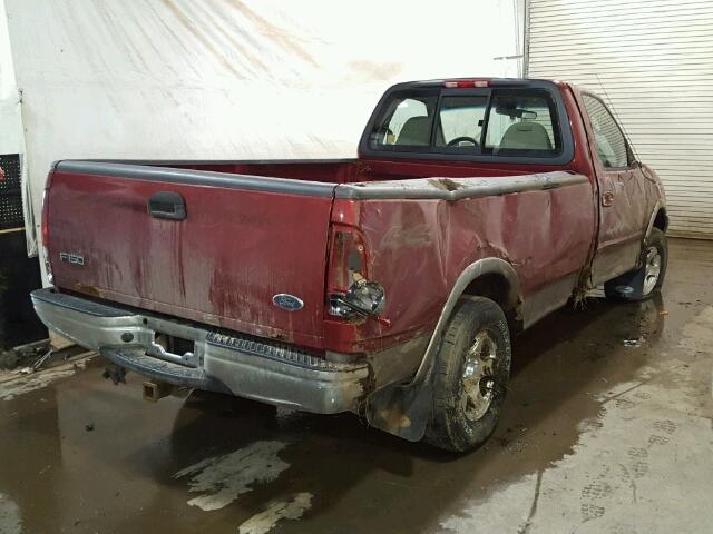 2FTRF18WX2CA81492 - 2002 FORD F150 MAROON photo 4