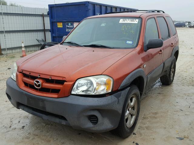 4F2YZ02Z55KM52378 - 2005 MAZDA TRIBUTE I ORANGE photo 2