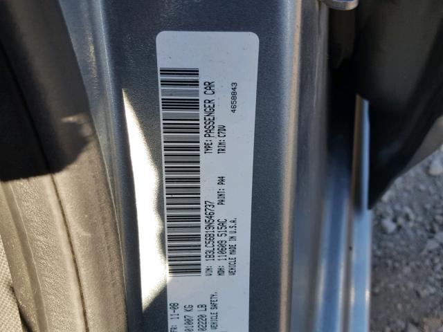 1B3LC56B19N546737 - 2009 DODGE AVENGER SX SILVER photo 10