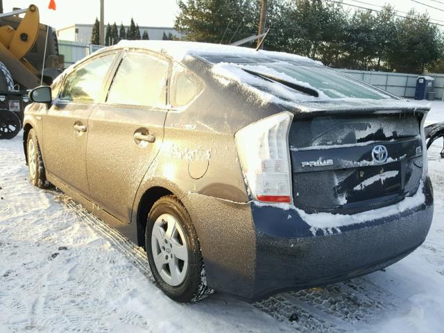 JTDKN3DU3B1434564 - 2011 TOYOTA PRIUS GRAY photo 3