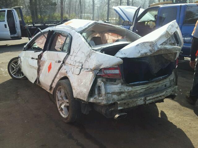 19UUA66277A005566 - 2007 ACURA TL WHITE photo 3