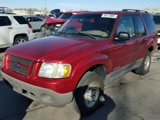 1FMYU60E61UB53350 - 2001 FORD EXPLORER S MAROON photo 2