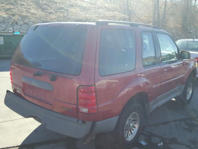 1FMYU60E61UB53350 - 2001 FORD EXPLORER S MAROON photo 4