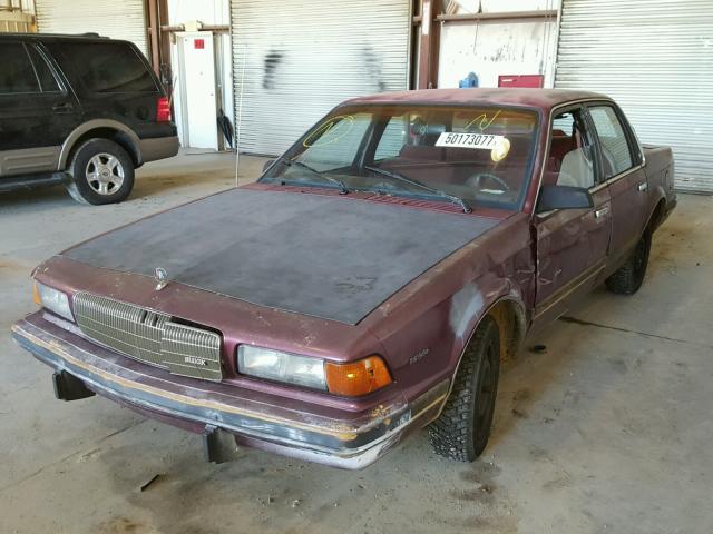 1G4AH54N6L6426319 - 1990 BUICK CENTURY CU RED photo 2