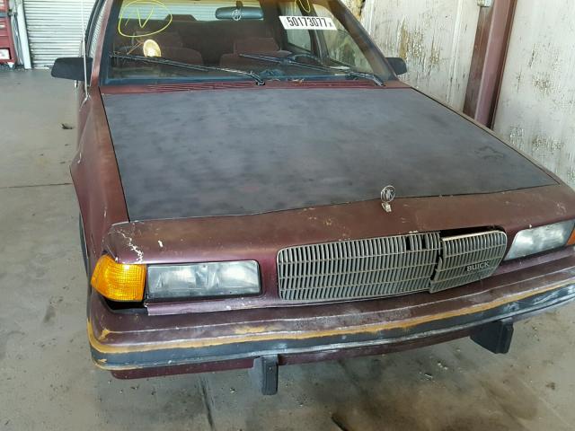 1G4AH54N6L6426319 - 1990 BUICK CENTURY CU RED photo 9