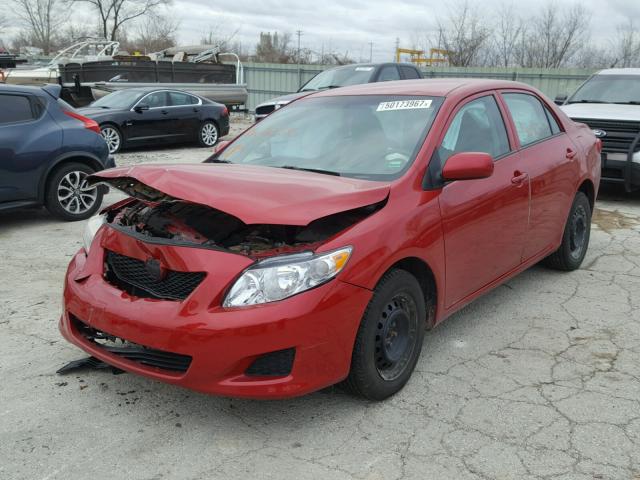 1NXBU4EE0AZ168686 - 2010 TOYOTA COROLLA BA RED photo 2