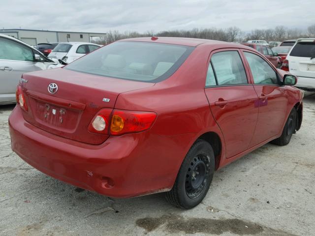 1NXBU4EE0AZ168686 - 2010 TOYOTA COROLLA BA RED photo 4